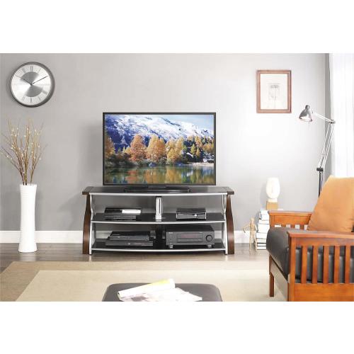 Whalen Furniture - 3-in-1 Console for Most Flat-Panel TVs Up to 65 - Brown Cherry