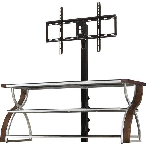 Whalen Furniture - 3-in-1 Console for Most Flat-Panel TVs Up to 65 - Brown Cherry