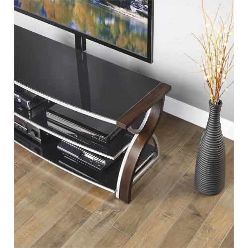 Whalen Furniture - 3-in-1 Console for Most Flat-Panel TVs Up to 65 - Brown Cherry
