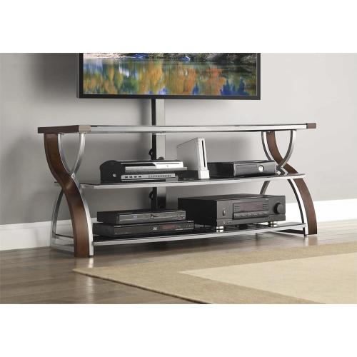 Whalen Furniture - 3-in-1 Console for Most Flat-Panel TVs Up to 65 - Brown Cherry