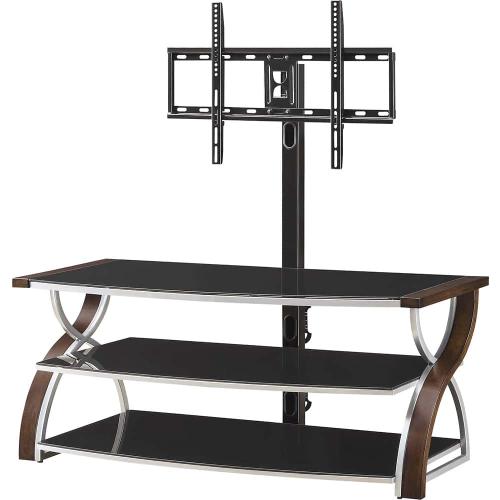 Whalen Furniture - 3-in-1 Console for Most Flat-Panel TVs Up to 65 - Brown Cherry