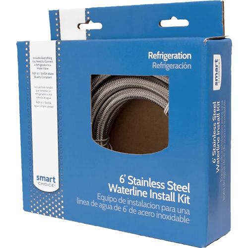 Smart Choice - Stainless-Steel Refrigerator Waterline Kit Required for Hook-Up - Silver