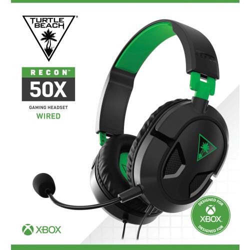 Turtle Beach - Recon 50X Wired Gaming Headset for Xbox Series X | S, Xbox One, PS5, PS4, PlayStation, Nintendo Switch, Mobile & PC - Black/Green