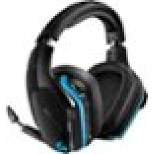 Logitech - G935 Wireless 7.1 Surround Sound Over-the-Ear Gaming Headset for PC with LIGHTSYNC RGB Lighting - Black/Blue