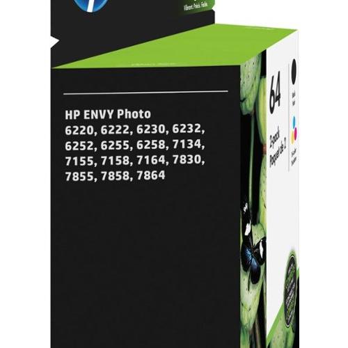 HP - 64 2-Pack Standard Capacity Ink Cartridges - Black & Tri-Color