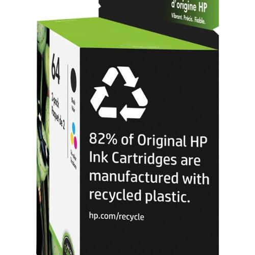 HP - 64 2-Pack Standard Capacity Ink Cartridges - Black & Tri-Color