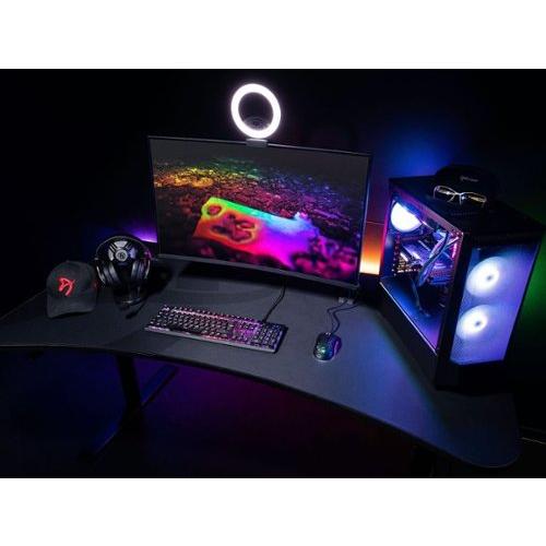 Arozzi - Arena Ultrawide Curved Gaming Desk - Pure Black