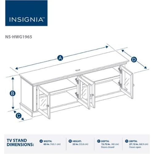 Insignia™ - TV Cabinet for Most Flat-Panel TVs Up to 75 - Brown