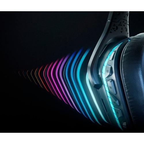 Logitech - G935 Wireless 7.1 Surround Sound Over-the-Ear Gaming Headset for PC with LIGHTSYNC RGB Lighting - Black/Blue