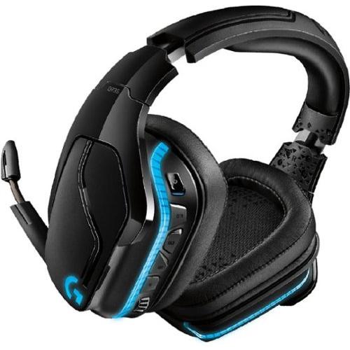Logitech - G935 Wireless 7.1 Surround Sound Over-the-Ear Gaming Headset for PC with LIGHTSYNC RGB Lighting - Black/Blue