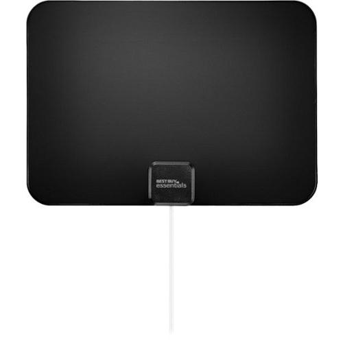 Best Buy essentials™ - Thin Indoor HDTV Antenna - 35 Mile Range - Black/White