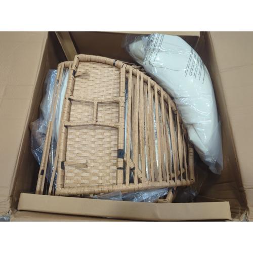 Egg Chair Wicker Outdoor Chairs, Oversized Patio Chair Oversized Lounger Chair with Cushion for Indoor Living Room, Bedroom, Outside Patio Backyard Balcony, Beige