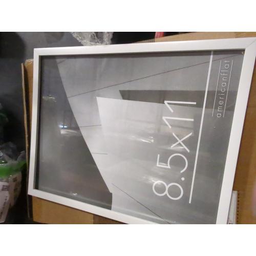 Americanflat 8.5x11 Picture Frame with Shatter-Resistant Glass - Streamline Collection - Thin Border Photo Frame for Tabletop and Wall Display - Hanging Hardware and Easel Stand Included - White