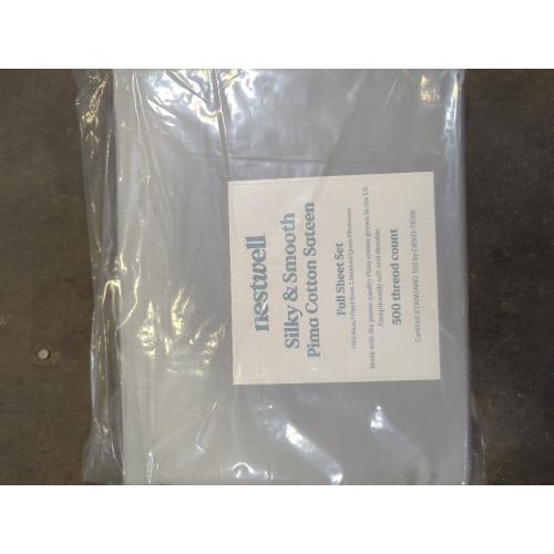 Harbor Most Full Size Nestwell Pima Cotton Sateen 500-Thread-Count Full Sheet Set in Harbor Mist