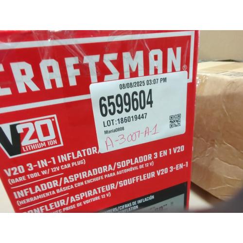 CRAFTSMAN 3-in-1 V20 Tool-Only 20-volt Air Inflator (Power Source: Battery)
