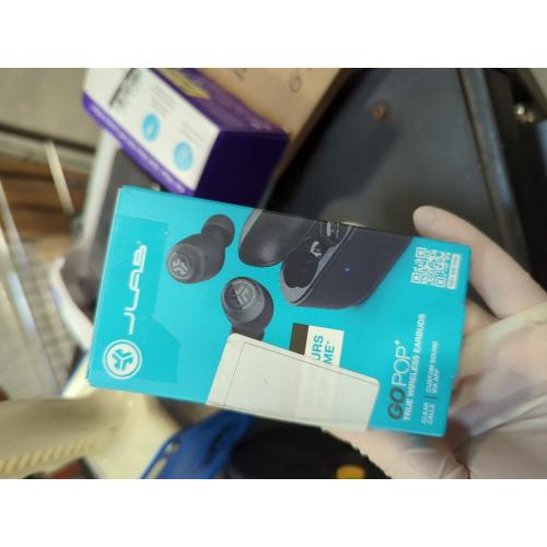 JLab Go Air Pop  True Wireless Earbuds, in Ear Headphones, Bluetooth Earphones, 35H Playtime Ear Buds, Bluetooth Earbuds with Microphone, USB-C Charging Case, Dual Connect, EQ3 Sound, Black