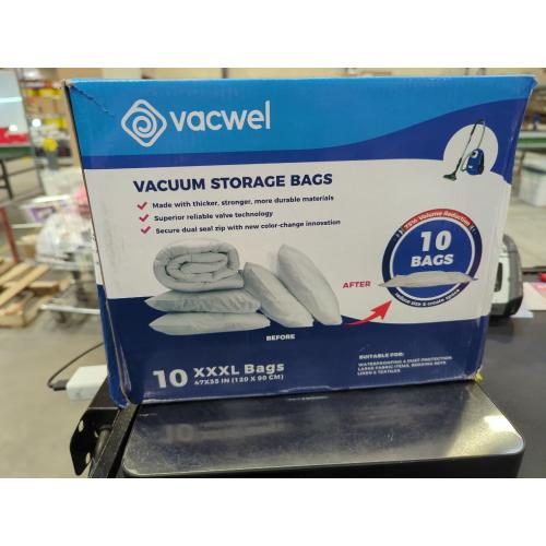 10-Pack XXL - Jumbo Vacuum Storage Bags - Space Vacuum Storage Bags for Clothing Space - Ideal for Comforters, Blankets & Sealing Large Oversize Clothing Post-Winter - 10x XXL Size (47x35in)