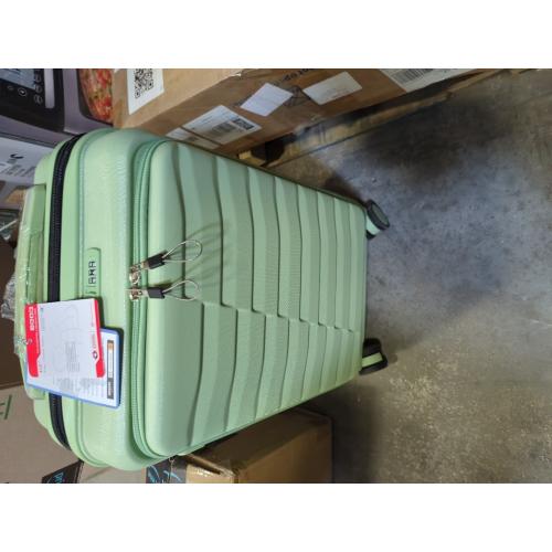 Airline Approved Carry On Luggage with Front Open Pocket, Spinner Wheels, ABS PC Hardshell Small 20inch Suitcase with Protective Cover and Luggage Tag, Avocado Green