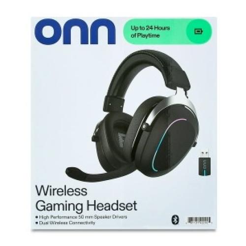 onn Wireless Gaming Headset, Bluetooth/2.4GHz