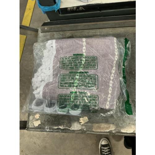 BTTN Boho Farmhouse Shower Curtain, Linen Rustic Weighted Striped Fabric with Tassel, Water Repellent, Modern Bohemian Vintage Country Cloth for Bathroom, Lavender, 72x72