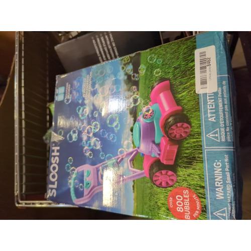 SLOOSH Bubble Lawn Mower Toddler Toys - Kids Bubble Machine Summer Outdoor Push Toy Games, Backyard Garden Outside Play Toddlers Preschool Boys Girls Birthday Gifts (Pink)
