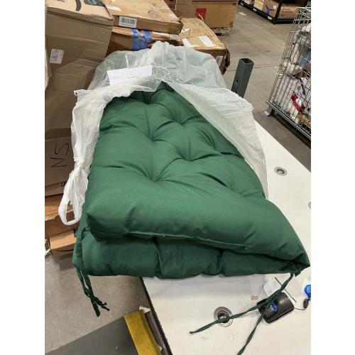 Thick Garden Bench Seat Cushion with Backrest, Recliner Cushion Outdoor Furniture Swing Bench Pads Wooden Bench Seat Pad for Home Office Sofa Patio Porch,47 * 40 * 3inch,Dark Green