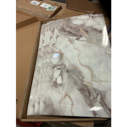 10pcs Thick Marble Peel and Stick Waterproof Wall Panels,Heat-Resistant Backsplash Tile, 23.6x11.8 PVC Foam Wall Sticker for Kitchen,Living Rooms,TV Walls,Colorful (Not Real Tile 19.4Sq. Ft.)