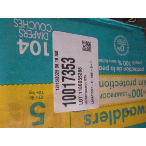 Pampers Swaddlers Soft and Absorbent Diapers, Size 5, 104 Count