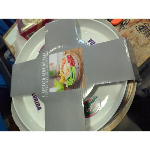 360° Rotatable Serving Tray and Platters, 11.5 Inch Party Divided Serving Set Removable Serving Dishes for Chips and Dip, Fruit, Veggies, Appetizer, Candy and Snacks