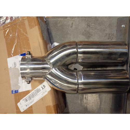 2.5 inch 6.3cm Universal Dual Exhaust Tip Stainless Steel Muffler Tail Pipe For Car Pickup trucks (Blue Straight)