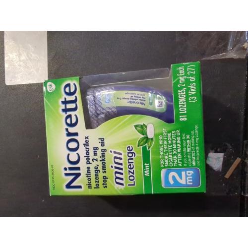 Mint 81 Count Nicorette 2mg Stop Smoking Aid Nicotine Mini Lozenge