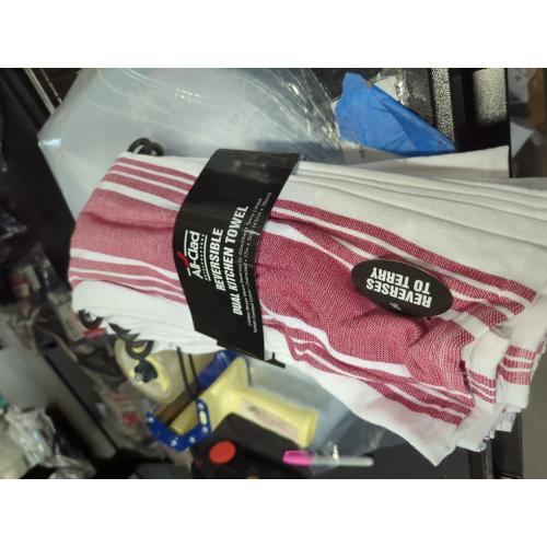 All-Clad Dual-Purpose Kitchen Towels: Highly Absorbent - 100% Cotton, 17x30 Dish Towels for Cleaning & Drying Dishes & Glassware, 3-Pack, Chili