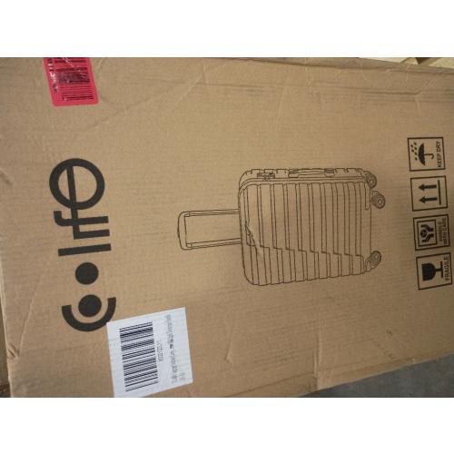 Coolife Larage Luaggage Hardside Expandable Suitcase with Spinner Wheels Checked 28-Inch（Teal Blue）