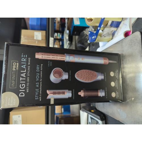 INFINITIPRO by CONAIR DigitalAIRE Multi Hair Styler, Air Styling System for Curls, Waves, Blowouts & Volume, 4 Attachments to Personalize Your Look Plus Storage Bag, Light Blue