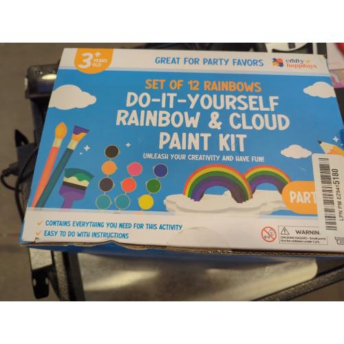 CRAFTY HAPPITOYS Rainbow Painting Set for Kids 12 Pcs - Bulk Stockings & Birthday Goodie Bag Stuffer - Kids Party Favors Toy Return Gifts - Pinata Stuffers - Classroom Treasure Box Carnival Prizes