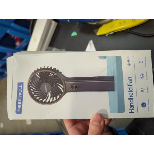 SWEETFULL Handheld Portable Fan, 5000mAh Rechargeable Battery, 6 Speed Wind, LED Digital Display, Foldable Electric Personal Mini Travel Fan with Backup Power, Summer Essentials Gifts for Women Girl