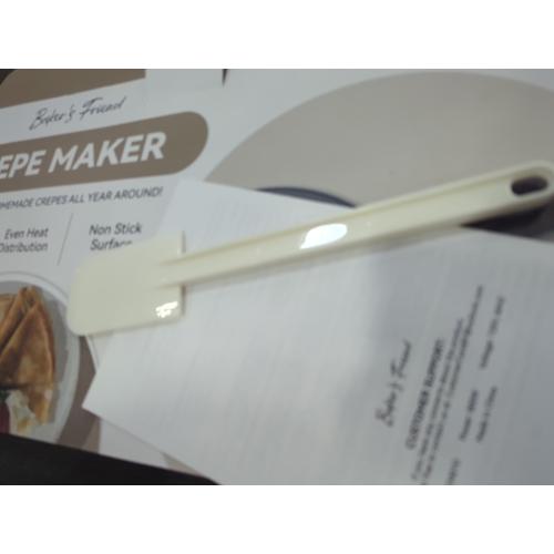 Baker's Friend Crepe Maker Machine with Auto Power Off, Portable Crepe Maker with Non Stick Dipping Plate, Automatic Temperature Control, Graphite