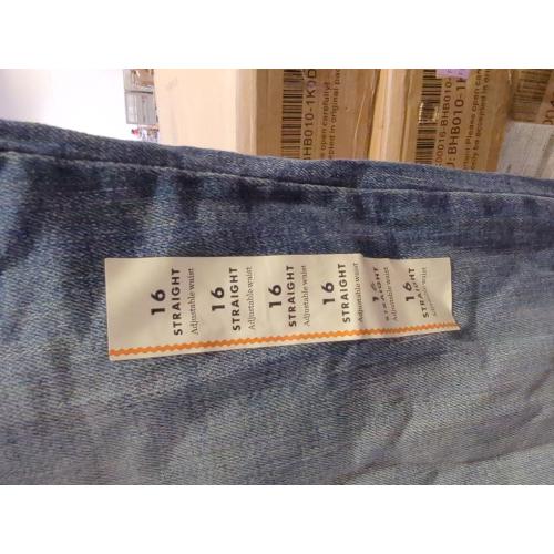 Boys Stretch Straight Fit Jeans - Cat & Jack Medium Blue 16: Denim, Adjustable Waistband, Mid Rise