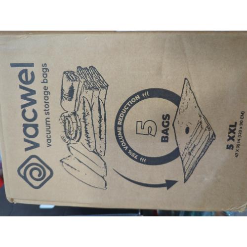 5-Pack XXL- Jumbo Space Vacuum Storage Bags for Clothing Storage - Vacuum Space Bags for Comforters, Blankets and Clothes - 5x XXL Size (47x35in)