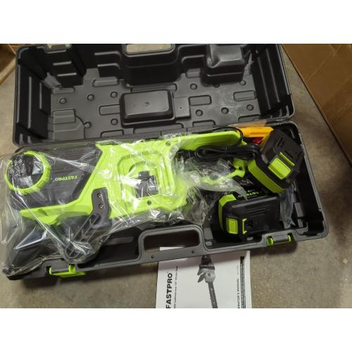 FASTPRO 40V 16-inch Cordless Chainsaw, Brushless Chain Saw Kit with 2 Batteries (4.0Ah) and Charger Base, For Wood Cutting & Trimming