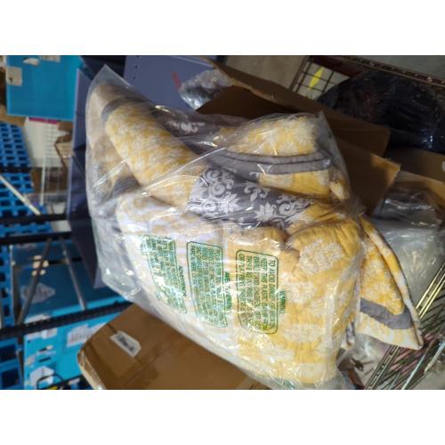 Yellow Quilts Queen Size, Cotton Bed Set, Yellow Grey White Comforter, Striped Bedding Queen Size, Lightweight Luxury Bedspread,3 Piece