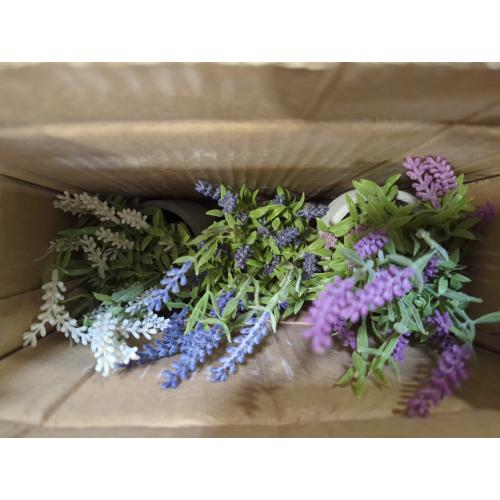 Velener Artificial Lavender Flowers(Pink/White/Purple), Small Fake Lavender Plants Pot Set of 3 - Faux Lavender Flowers for Farmhouse/Home
