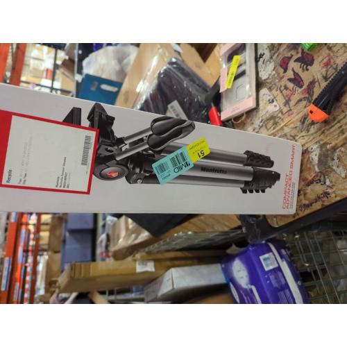 Manfrotto Compact Advanced Aluminum 5-Section Tripod Kit with 3-Way Head, Black (MKCOMPACTADV-BK)