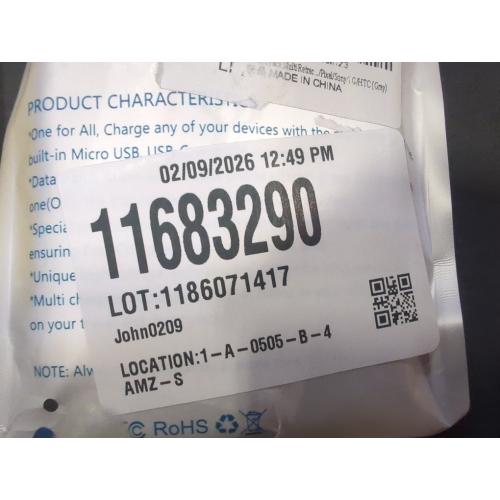 2 pack Multi Charging Cable 3A, [2Pack 4ft] Retractable Multi Charging Cord 3 in 1 Fast Charger Cord, USB C Charger Adapter with Lightning/Type C/Micro USB Ports for Cell Phones/iPhone/Samsung/PS/Tablets