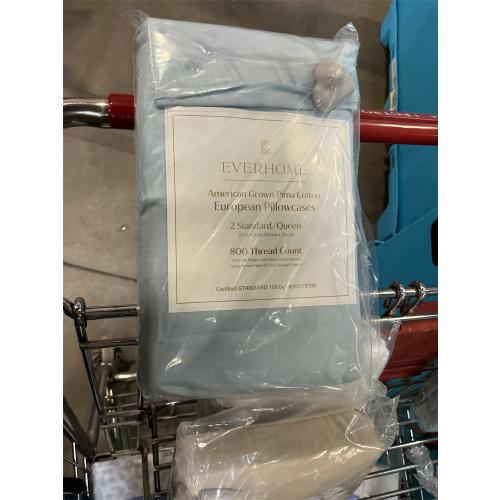 Everhome PimaCott Sateen 800-Thread-Count Standard Pillowcases in Skyway (Set of 2)