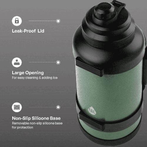 TAL 3L Stainless Steel Water Bottle, Green
