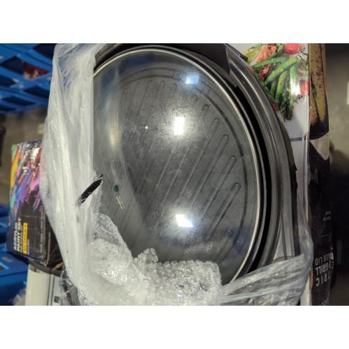 Elite Gourmet EMG-980B Smokeless Electric Tabletop Grill Nonstick, 6-Serving, Dishwasher Safe Removable Grilling Plate, Grill Indoor, Tempered Glass Lid, Adjustable Temperature, 14 Black