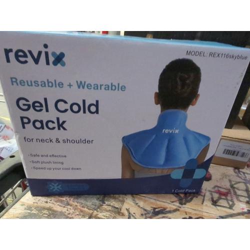 REVIX Ice Pack for Neck and Shoulders Upper Back Discomfort, Large Neck Ice Pack Wrap with Soft Plush Lining, Reusable Gel Cold Compress for Post-Workout Recovery, Blue