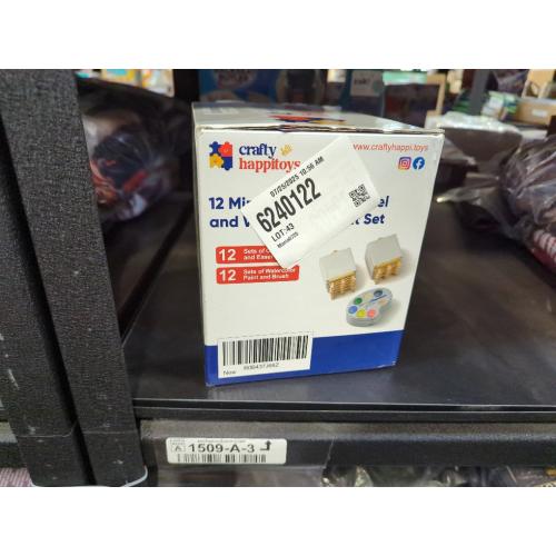 Mini Canvas and Easel Set with Mini Watercolor Paint in Bulk Set of 12 - Kids Art Party Favors & Party Supplies - 4x4 Small Canvases for Painting with Mini Easel - Water Colors Paint for Kids