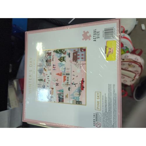 Pink Sky, Winter's Day, 500 Piece Jigsaw Puzzle